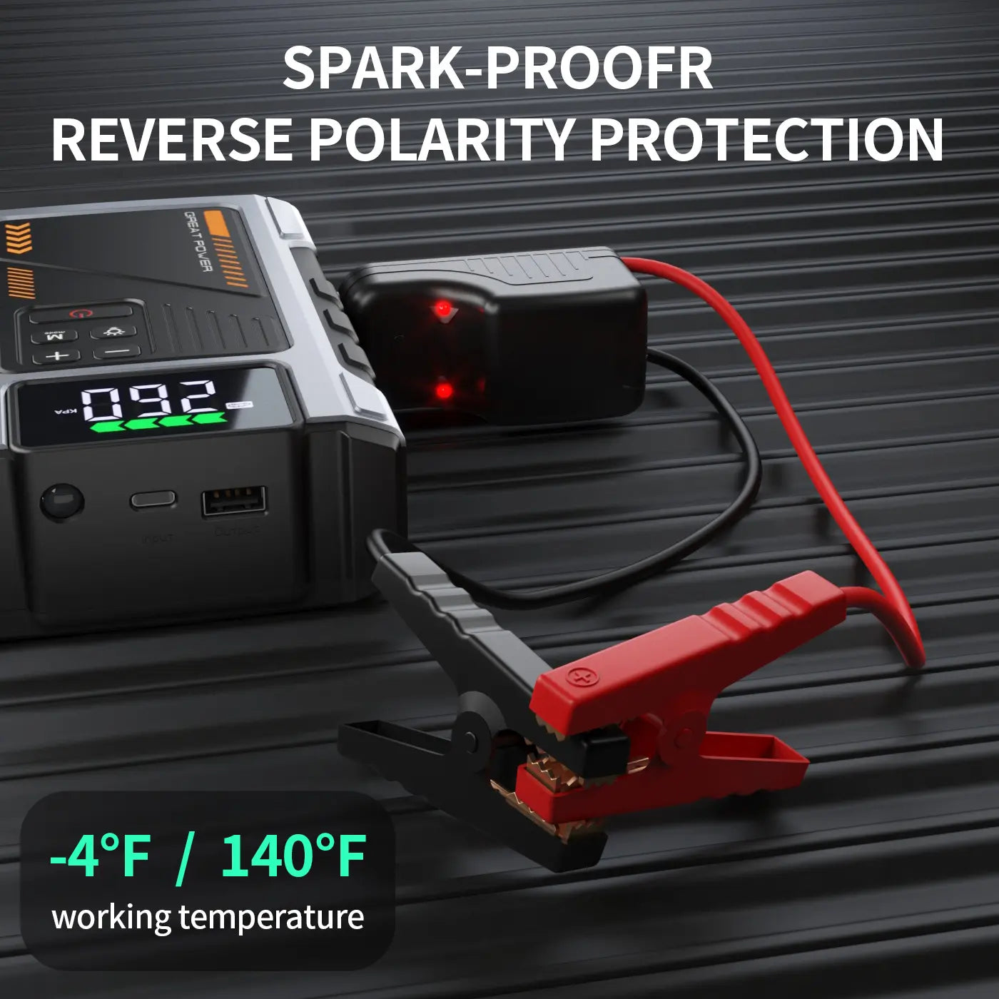 Portable Car Jump Starter | 5000A Peak with Air Compressor & 150 PSI Tire Inflator