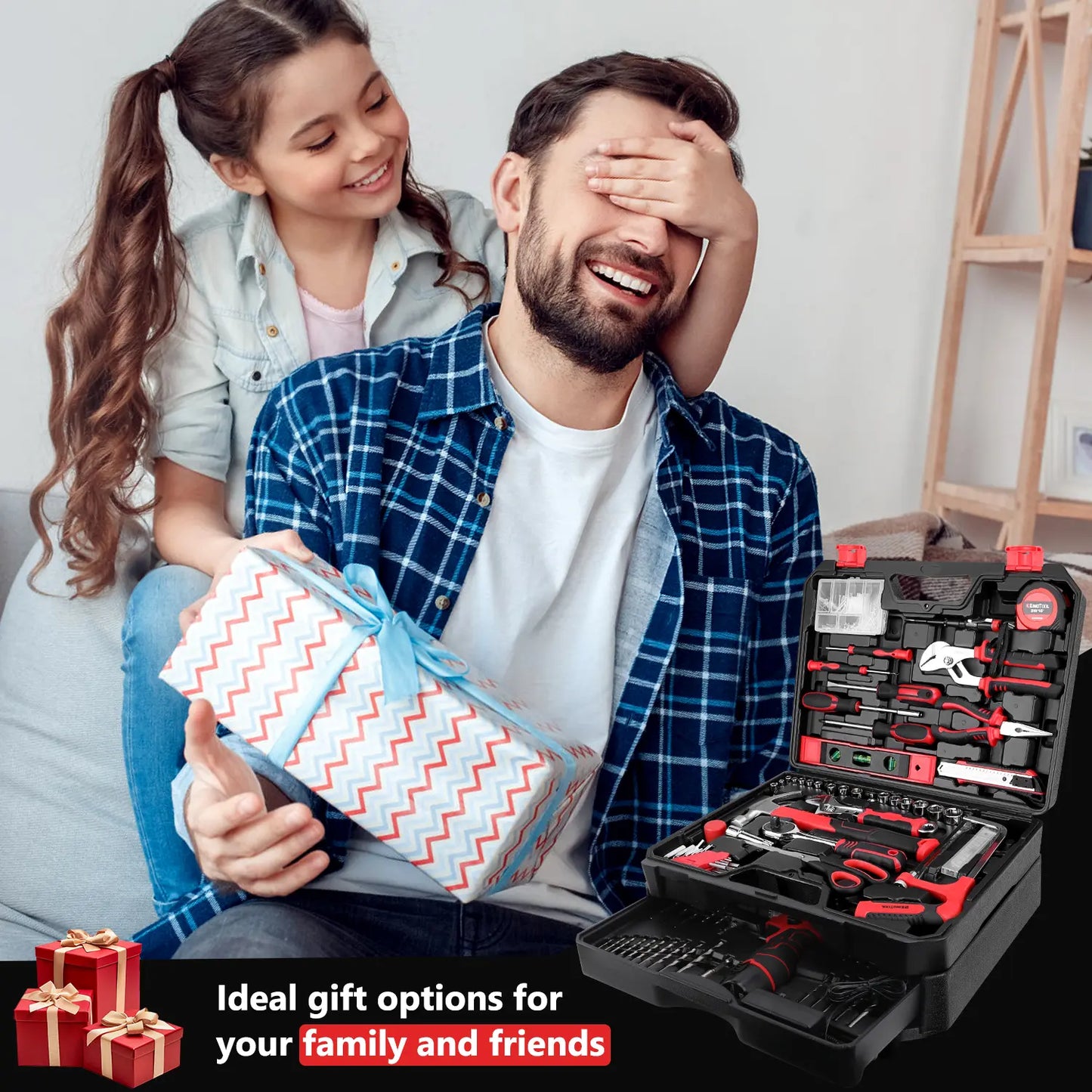 276 Piece Multi Function Tool Set with 12V Cordless Drill Heavy Duty Storage Case & DIY Repair Kit
